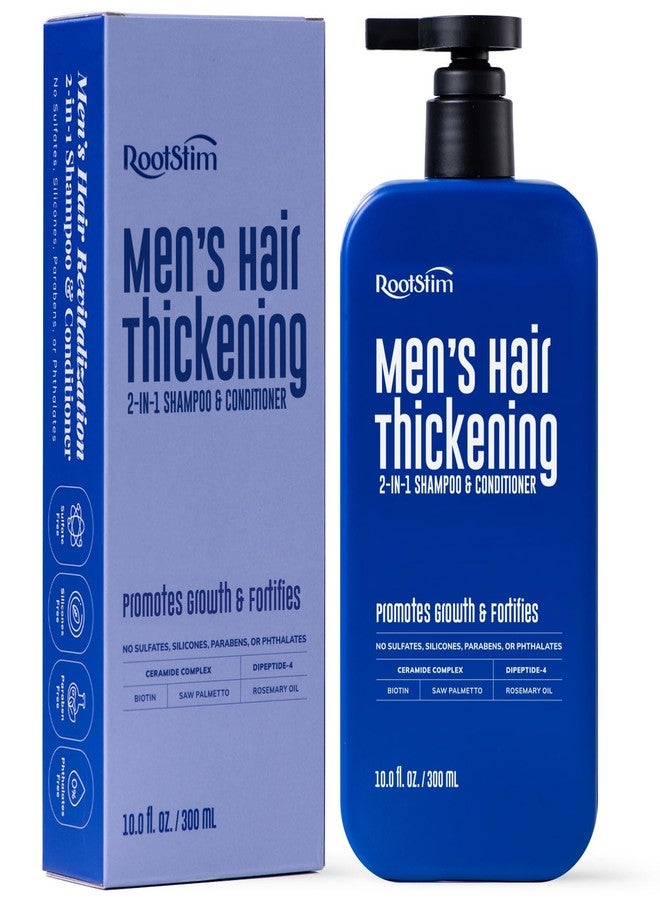 RootStim Hair Thickening & Anti Hair Loss Shampoo with DHT Blocker for Men's Hair Growth - 2-in-1 Anti Thinning Shampoo & Conditioner with Biotin, Saw Palmetto & Rosemary for Fuller Hair, Sulfate-Free, 10oz - Image 1